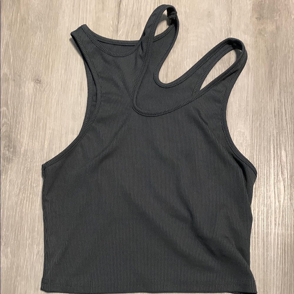 Cider Gray Ribbed Tank Top